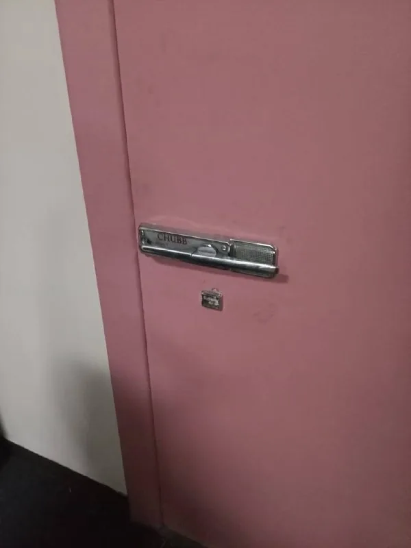 Latch and lock case fitted to an interior door at a residential property